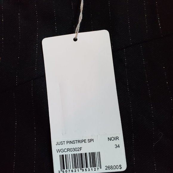 Zadig & Voltaire pinstripe wool asymmetrical skirt XS NWT - Picture 5 of 6